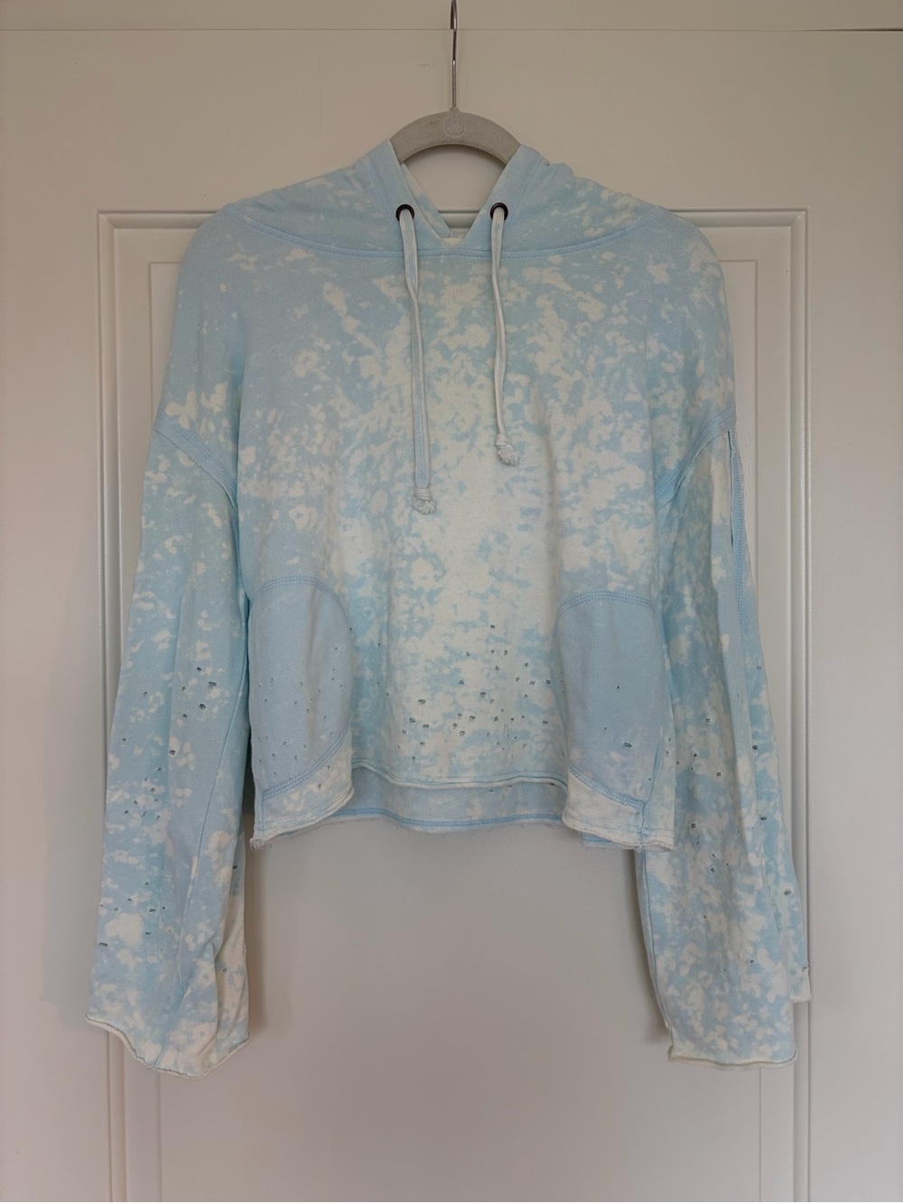 Vintage Havana Sky Blue Tie-Dye Hoodie Sweatshirt
